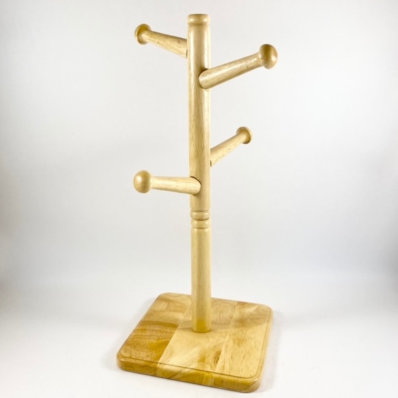 Vintage wood mug tree stand